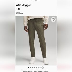 Mens ABC Jogger, Green, Size Medium, Length: Tall